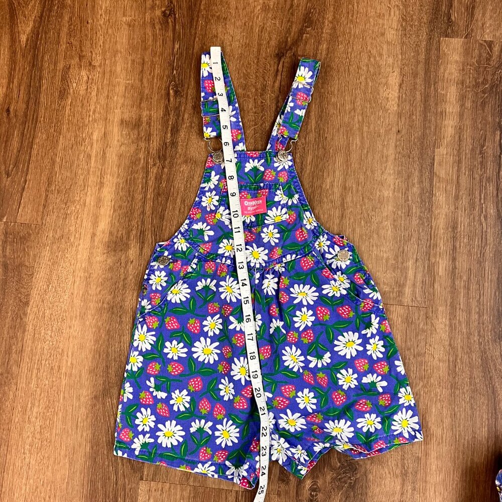 Rare Vintage Oshkosh Daisy Strawberry Overall Shortalls 6x - Picture 13 of 13